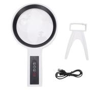 Handheld Magnifying Glass with 34LED Light, Adjustable Brightness, 2.5X & 4.5X Magnification, Anti-Glare Lens for Reading, Crafting, Jewelry Inspection