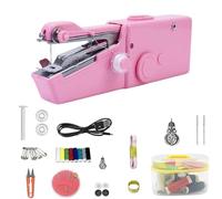 Handheld Sewing Machines, Pureutil Mini Handheld Sewing Machine(Cordless, Portable & Ready-to-Sew), Small Portable Hand Held Sewing Kit Machine for Stitching, Home DIY (Pink)