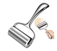 Handheld Stainless Rolling Pin, Heavy Duty Kitchen Dough Roller Handle Feature, Non Stick Baking Tool Smooth Dough Flattening, Pastry Pizza Bread Dumpling Cake Preparation Utensil for Home Kitchen Use