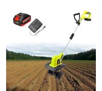Handheld Tiller Rotavator with 4000Mah Lithium Battery and Charger,20V Cordless Electric Tiller Rotavator, Portable Cultivator for Gardens with Adjustable Handle, for Vegetable Plots, Lawn, Garden(L)