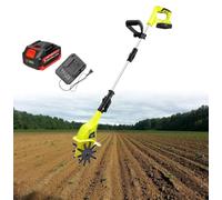 Handheld Tiller Rotavator with 4000Mah Lithium Battery and Charger,20V Cordless Electric Tiller Rotavator, Portable Cultivator for Gardens with Adjustable Handle, for Vegetable Plots, Lawn, Garden(S)