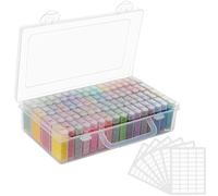 HANDI STITCH Lot de 60,000 Perle Diamant a Coller Rondes - 60 Couleurs - Boîte Rangement Diamond Painting avec 64 Compartiments & Étiquettes - Perles a Coller pour Loisirs Créatifs adultes