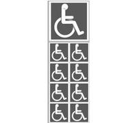 handicap moteur gris - 1 sticker 10cm / 8 stickers 5cm - Sticker/autocollant