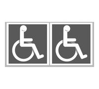 Handicap Moteur Gris - 2 Stickers De 10cm - Sticker/Autocollant