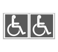 handicap moteur gris - 2 stickers de 10cm - Sticker/autocollant