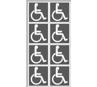 Handicap Moteur Gris - 8 Stickers De 5cm - Sticker/Autocollant