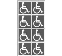 handicap moteur gris - 8 stickers de 5cm - Sticker/autocollant