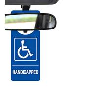 Handicap Panneau de stationnement double face résistant aux intempéries | Miroir de rétroviseur handicapé pour centre commercial, supermarché, soignants