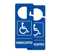 Handicap Panneau de stationnement double face résistant aux intempéries | Porte-étiquette de stationnement handicapé pour hôpital, centre commercial, supermarché, personnes âgées