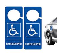 Handicap Parking Sign - Symbole de roue bleu, miroir - 1 paire