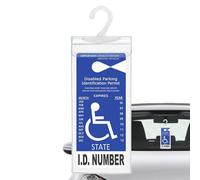 Handicap Placard Holder | Handicap Placard Protector Parking Sign Holder | Ideal for Rear View Mirror Accessories Tags Hanger for Auto Storage Compartments Seats Display Sun Visors