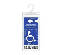 Handicap - Porte-plaque de protection ultra transparent pour permis de handicap de voiture avec grand crochet, support de panneau de stationnement pour handicapé, 29,5 x 12,7 cm