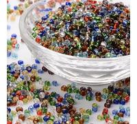 Handicraft Emporium | Perles de rocaille en verre | Doublées | 450 g | 4 mm | Couleurs mélangées