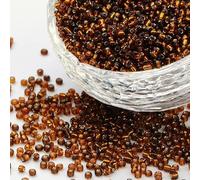 Handicraft Emporium | Perles de rocaille en verre | Doublées | 450 g | 4 mm | Marron