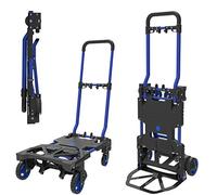 HandiMoova Chariot pour Charge 135 kg et Diable 2-en-1 pour Charge 70 kg à Plateforme Pliable, Transformable en Quelques Secondes