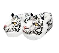 HANDKEI Dessin animé mignon intérieur pantoufles chaud doux hiver en peluche Home chaussures (Le tigre blanc, Adulte, Femme, 37, 40, Moyen)