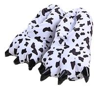 HANDKEI Pantoufles de patte amusantes à semelle souple unisexe pour adultes et enfants chaussures de vêtements pour animaux à fourrure (35/39 EU, Vaches, numeric_35)