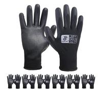 HANDLANDY Lot de 6 paires de gants de travail de protection antidérapants en nylon avec revêtement en polyuréthane pour la construction, l'entrepôt, le jardinage, taille XL