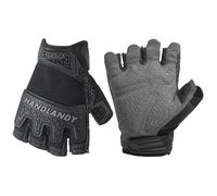 HANDLANDY Mitaines de travail demi-doigts, gants de travail en caoutchouc thermoplastique absorbant les chocs, respirants, pour homme et femme, noir, taille M