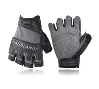HANDLANDY Mitaines de travail demi-doigts, gants de travail en caoutchouc thermoplastique absorbant les chocs, respirants, pour homme et femme, gris