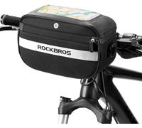 Handlebar Bag For Bike Mountain Bike Scooter Cycling Phone Holder Front Storage Bag Touch Screen Large Capacity 4.5 L For Smartphone Under 6.5 Inches With Shoulder Strap