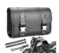 Handlebar Bag Motorcycle - PU Leather Nylon 27x14x20cm | Leather Saddle And Tool Pouch | Møtorcycle Bar Roll Storage Bag With 2 Straps For Keys, Bottle, Phone, And Small Items For Motorcycles Ánd Bike