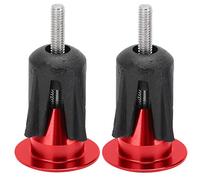 Handlebar End Caps 2PCS | Resilient Aluminum Alloy & Plastic Handlebar Plugs | Simple Install for Mountain Rides/Road Rides/Folding Rides | Handle Inner Diameter 17mm (Red)