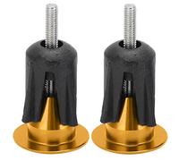 Handlebar End Caps 2PCS | Resilient Aluminum Alloy & Plastic Handlebar Plugs | Simple Install for Mountain Rides/Road Rides/Folding Rides | Handle Inner Diameter 17mm (Gold)