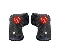 Handlebar Muffs, Winter Bar Covers for Motorcycle with Secure Strap, Weatherproof Shell with Thermal Insulation Padding, Protective Pogies for Commuting Outdoor Touring Universal Fit Black 32x24cm