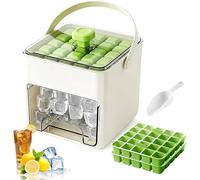 Handled Press-Type Ice Cube Tray Double-Layer,50 Cube Ice Maker Machine, Double-Layer Portable Ice Cube Tray - Mini Instant Ice Cube Maker For Whiskey, Coffee & Cocktails (C,50 Cube)