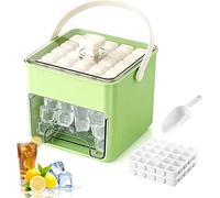 Handled Press-Type Ice Cube Tray Double-Layer,50 Cube Ice Maker Machine, Double-Layer Portable Ice Cube Tray - Mini Instant Ice Cube Maker For Whiskey, Coffee & Cocktails (A,50 Cube)