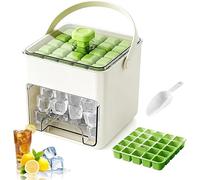 Handled Press-Type Ice Cube Tray Double-Layer,50 Cube Ice Maker Machine, Double-Layer Portable Ice Cube Tray - Mini Instant Ice Cube Maker For Whiskey, Coffee & Cocktails (C,25 Cube)