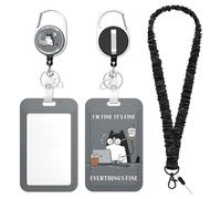 Handlein Lot de 3 porte-cartes d'identité avec cordon amovible, enroulable et robuste avec porte-clés, porte-cartes de bateau de croisière, pour infirmière, officier, enseignant, personnel de sécurité