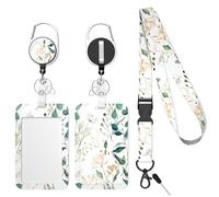 Handlein Lot de 3 porte-cartes d'identité avec cordon amovible, enroulable et robuste avec porte-clés, porte-cartes de bateau de croisière, pour infirmière, officier, enseignant, personnel de sécurité