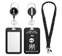 Handlein Lot de 3 porte-cartes d'identité avec cordon amovible, enroulable et robuste avec porte-clés, porte-cartes de bateau de croisière, pour infirmière, officier, enseignant, personnel de sécurité