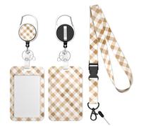 Handlein Lot de 3 porte-cartes d'identité avec cordon amovible, enroulable et robuste avec porte-clés, porte-cartes de bateau de croisière, pour infirmière, officier, enseignant, personnel de sécurité