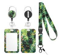 Handlein Lot de 3 porte-cartes d'identité avec cordon amovible, enroulable et robuste avec porte-clés, porte-cartes de bateau de croisière, pour infirmière, officier, enseignant, personnel de sécurité