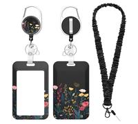 Handlein Lot de 3 porte-cartes d'identité avec cordon amovible, enroulable et robuste avec porte-clés, porte-cartes de bateau de croisière, pour infirmière, officier, enseignant, personnel de sécurité