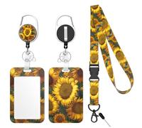 Handlein Lot de 3 porte-cartes d'identité avec cordon amovible, enroulable et robuste avec porte-clés, porte-cartes de bateau de croisière, pour infirmière, officier, enseignant, personnel de sécurité