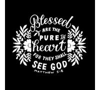 Handlettering Blessed are The Pure Heart Stickers muraux en papier paster 64 x 81,6 cm Ne pas endommager la surface murale Blanc