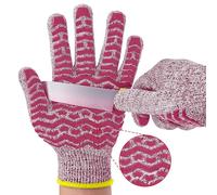 HandLove Gants résistants aux coupures (niveau 5) - 100 % qualité alimentaire et protection de qualité supérieure - Idéal pour la cuisine, la transformation de la viande et l'artisanat, rouge, taille