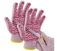 HandLove Gants résistants aux coupures (niveau 5) - 100 % qualité alimentaire et protection de qualité supérieure - Idéal pour la cuisine, la transformation de la viande et l'artisanat, rouge - 2