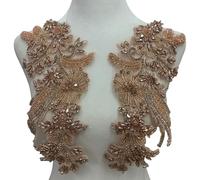 Handmade Beadwork Flower Applique Garment Decoration Sewing Applique for Fashion Designers and Craft Enthusiasts Costume Accessories