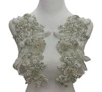 Handmade Beadwork Flower Applique Garment Decoration Sewing Applique for Fashion Designers and Craft Enthusiasts Costume Accessories