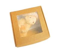 Handmade Bear - Stuffed Animal Gift for Comfort | Small Plush Bear in Box with Inspirational Card & Positive Decor Features for Kids and Home Display, 3.35x1.57 inches