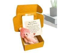 Handmade Bear Stuffed Animal, Small Plush Gift in Box, Inspirational Card and Cute Companion for Women, Men, Kids, Home Offices Decor, Comfort, and Encouragement, 3.35x1.57 inches