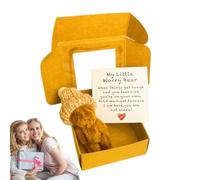 Handmade Bear Stuffed Animal, Small Plush Gift in Box, Inspirational Card and Cute Companion for Women, Men, Kids, Home Offices Decor, Comfort, and Encouragement, 3.35x1.57 inches