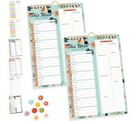 Handmade Bound Weekly Detachable Diet Plan Sheet, 52 Sheets Double Helix Tear-Off Meal Planner and Grocery List, Food/Menu Organizer Notepad for Weekly to Do List and Schedule (Type-A,1 Pcs)