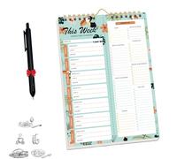 Handmade Bound Weekly Detachable Diet Plan Sheet, 52 Sheets Double Helix Tear-Off Meal Planner and Grocery List, Weekly Meal Planner Notebooks (05,1Pcs)
