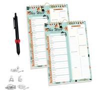 Handmade Bound Weekly Detachable Diet Plan Sheet, 52 Sheets Double Helix Tear-Off Meal Planner and Grocery List, Weekly Meal Planner Notebooks (05,2Pcs)